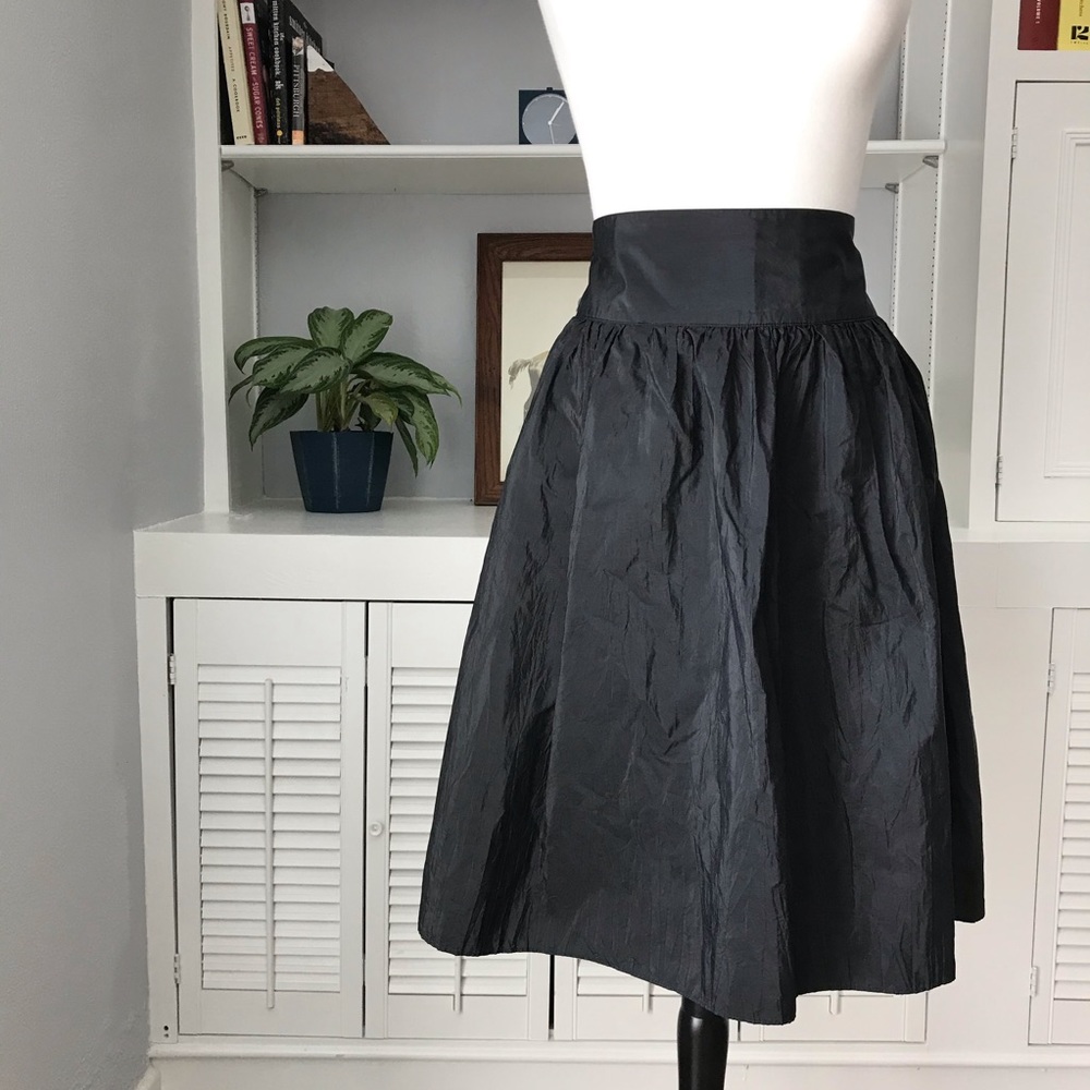 Isaac Mizrahi Black A-Line Taffeta Skirt